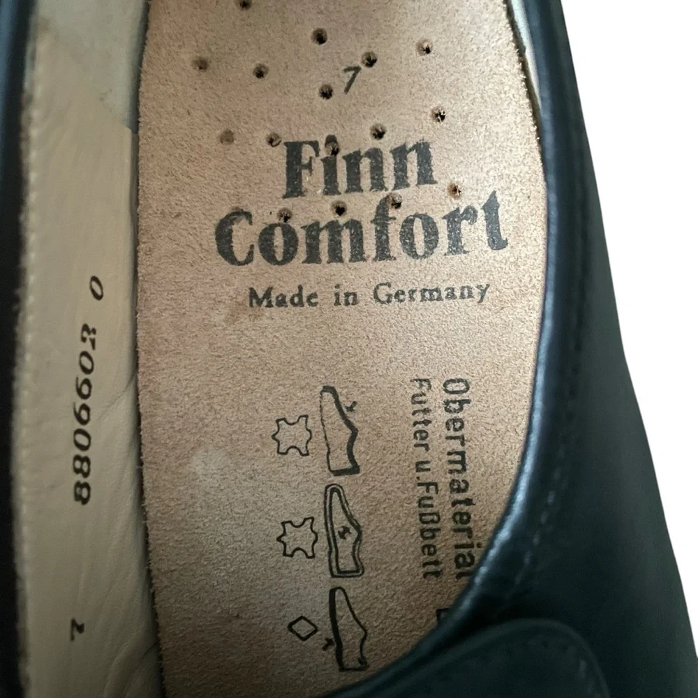 FINN COMFORT Germany Men’s Toledo Black Leather Slip-on City Shoes 8